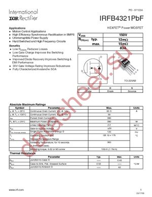 IRFB4321PBF datasheet  